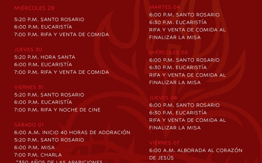 Novena al Sagrado Corazón de Jesús 2024